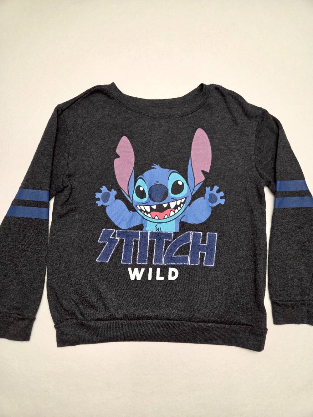 Disney Stitch Wild Youth Graphic Sweatshirt Charcoal Gray Size XL 15/17